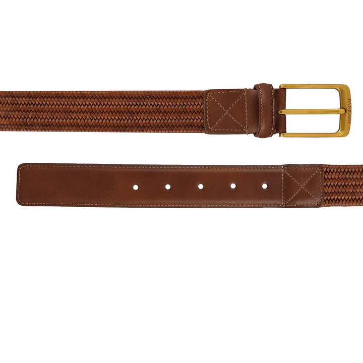 Casual Mat & Plain Leather Mens Belt - Cognac