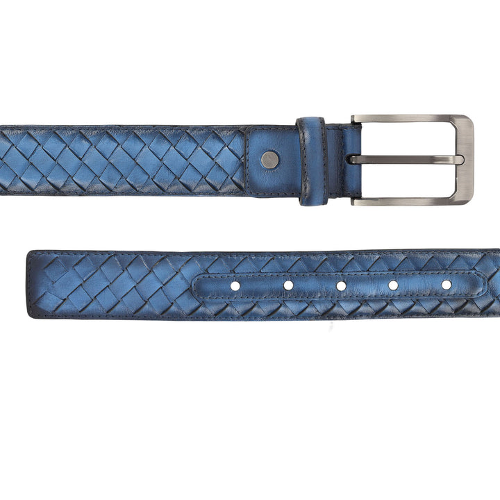 Casual Mat Leather Mens Belt-Blue