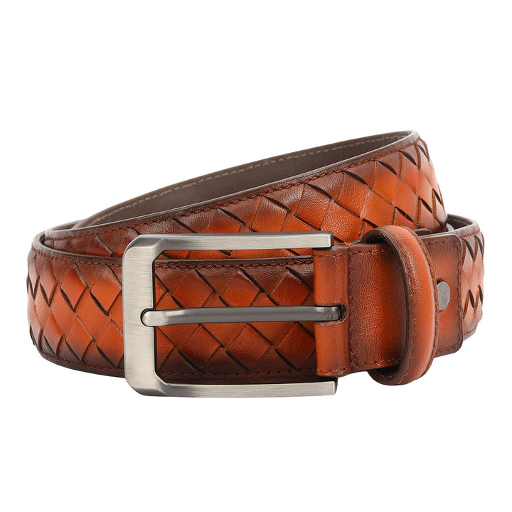 Casual Mat Leather Mens Belt-Tan