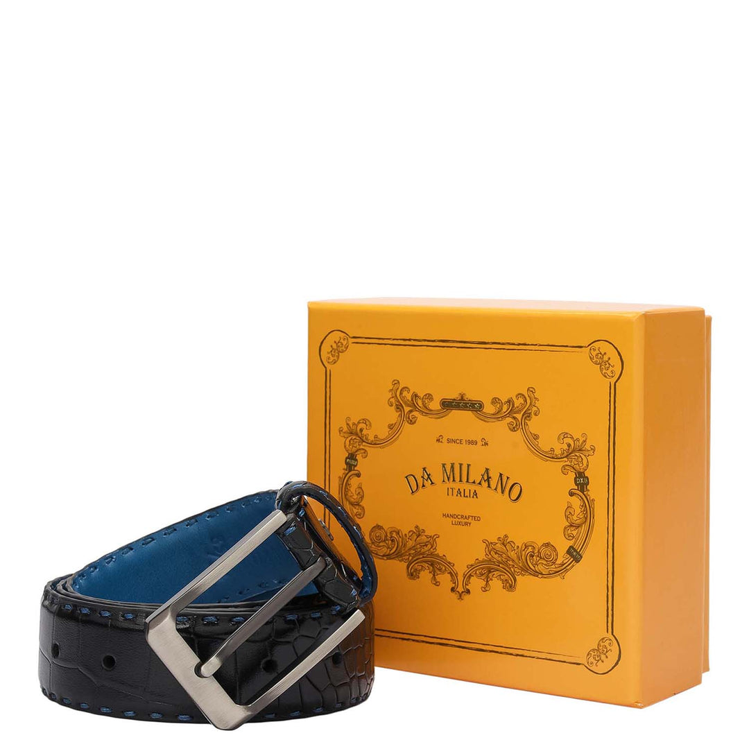Casuals Croco Leather Mens Belt-Black