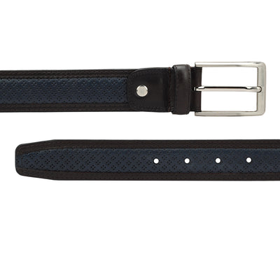Casual Pun Leather Mens Belt - Blue