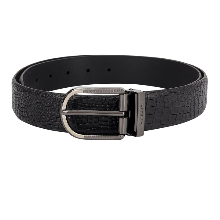 Casual Croco Leather Mens Belt - Navy