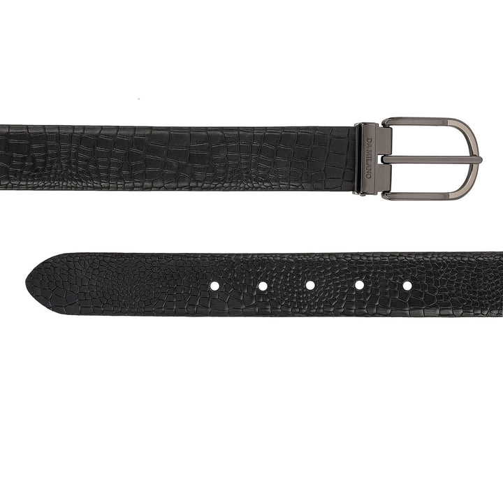 Casual Croco Leather Mens Belt - Navy