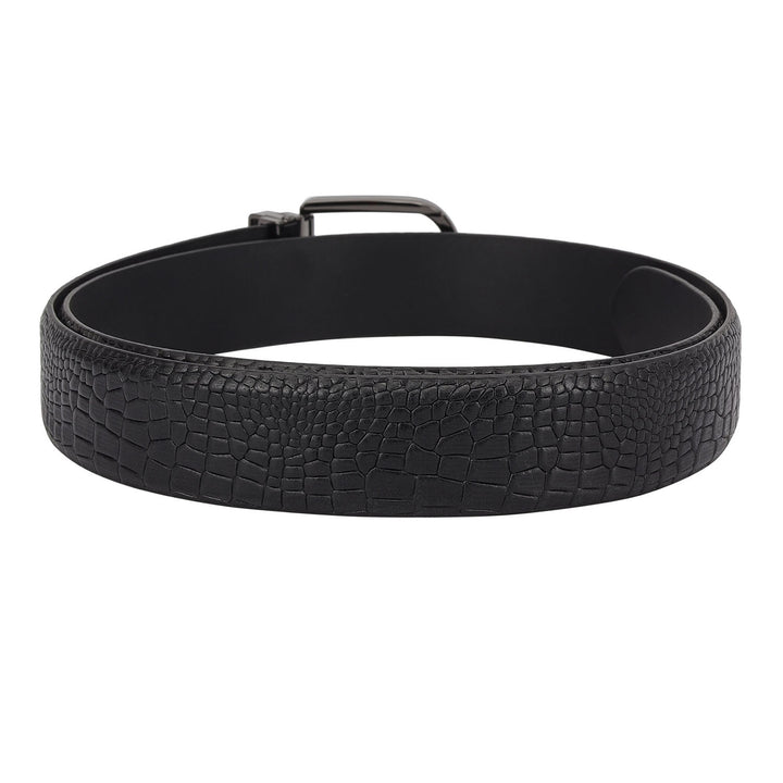 Casual Croco Leather Mens Belt - Navy