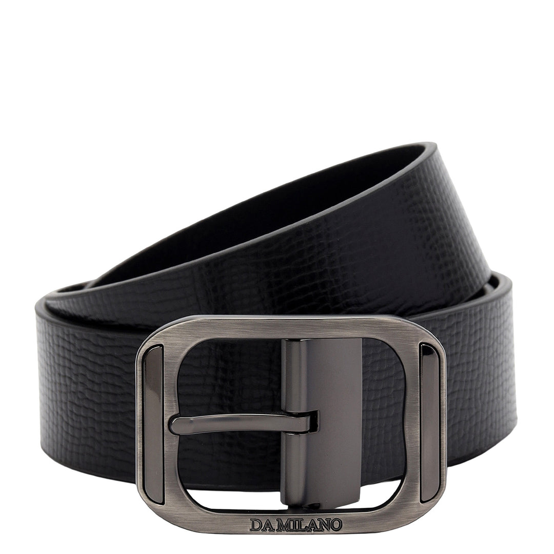 Formal Pebble Leather Mens Belt-Black