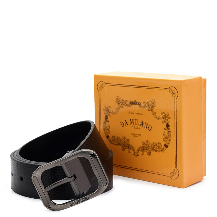 Formal Pebble Leather Mens Belt-Black