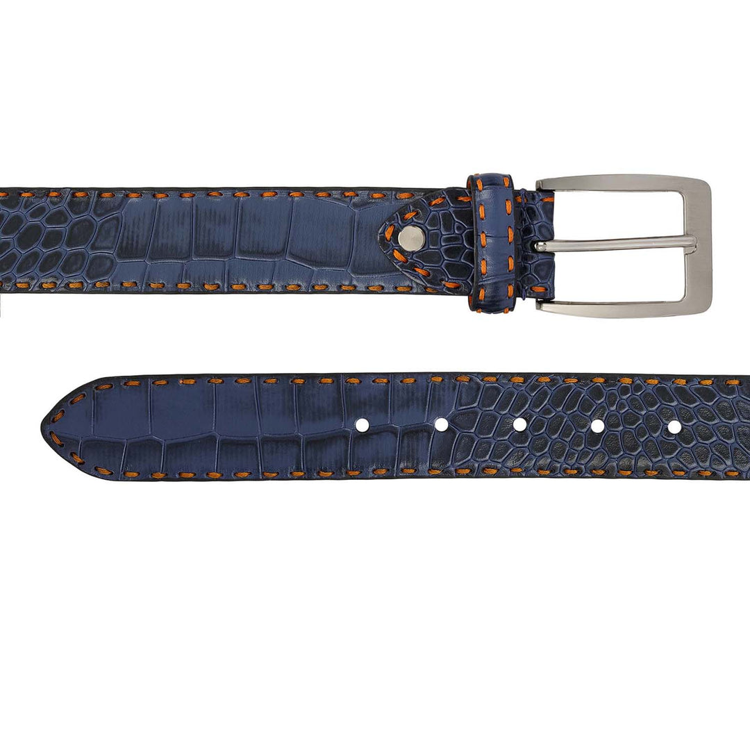 Casual Croco Leather Mens Belt-Stardust