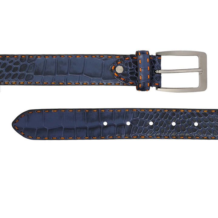 Casual Croco Leather Mens Belt-Stardust