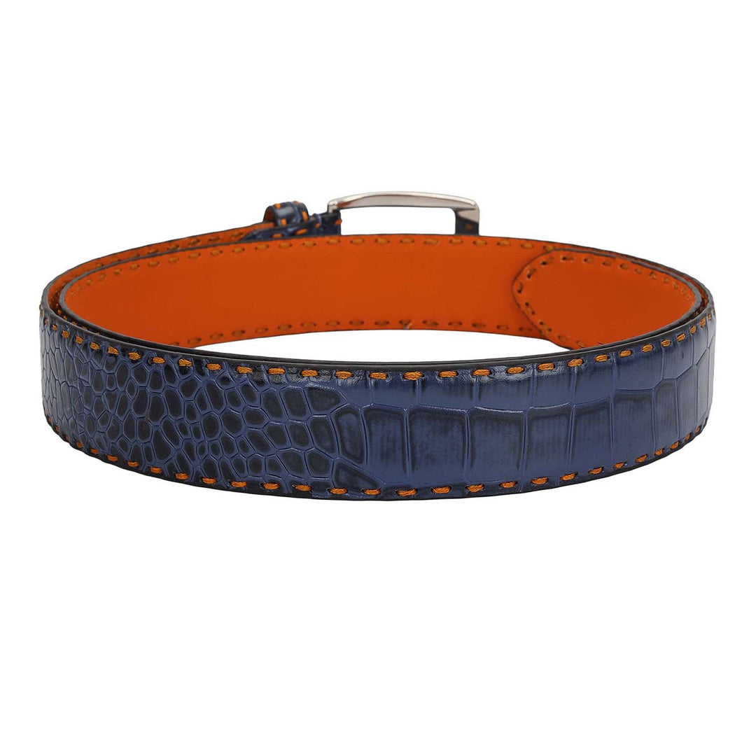 Casual Croco Leather Mens Belt-Stardust