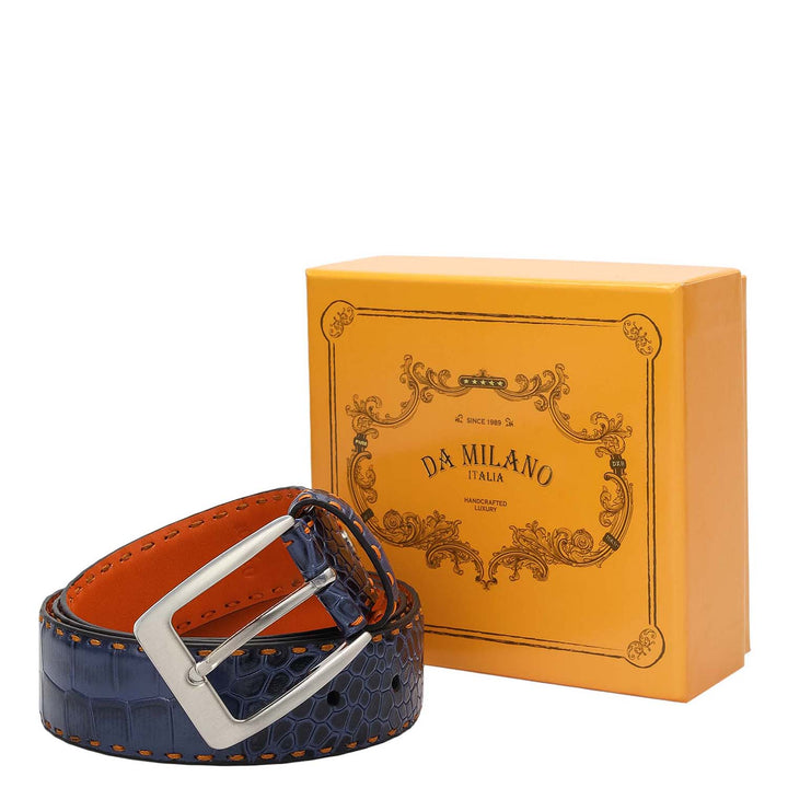 Casual Croco Leather Mens Belt-Stardust