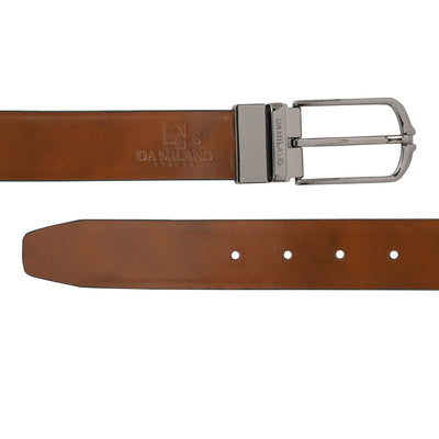 Formal Plain Leather Mens Belt - Black & Cognac
