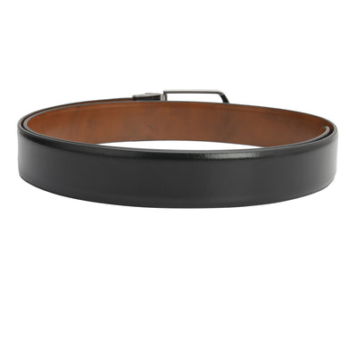 Formal Plain Leather Mens Belt - Black & Cognac