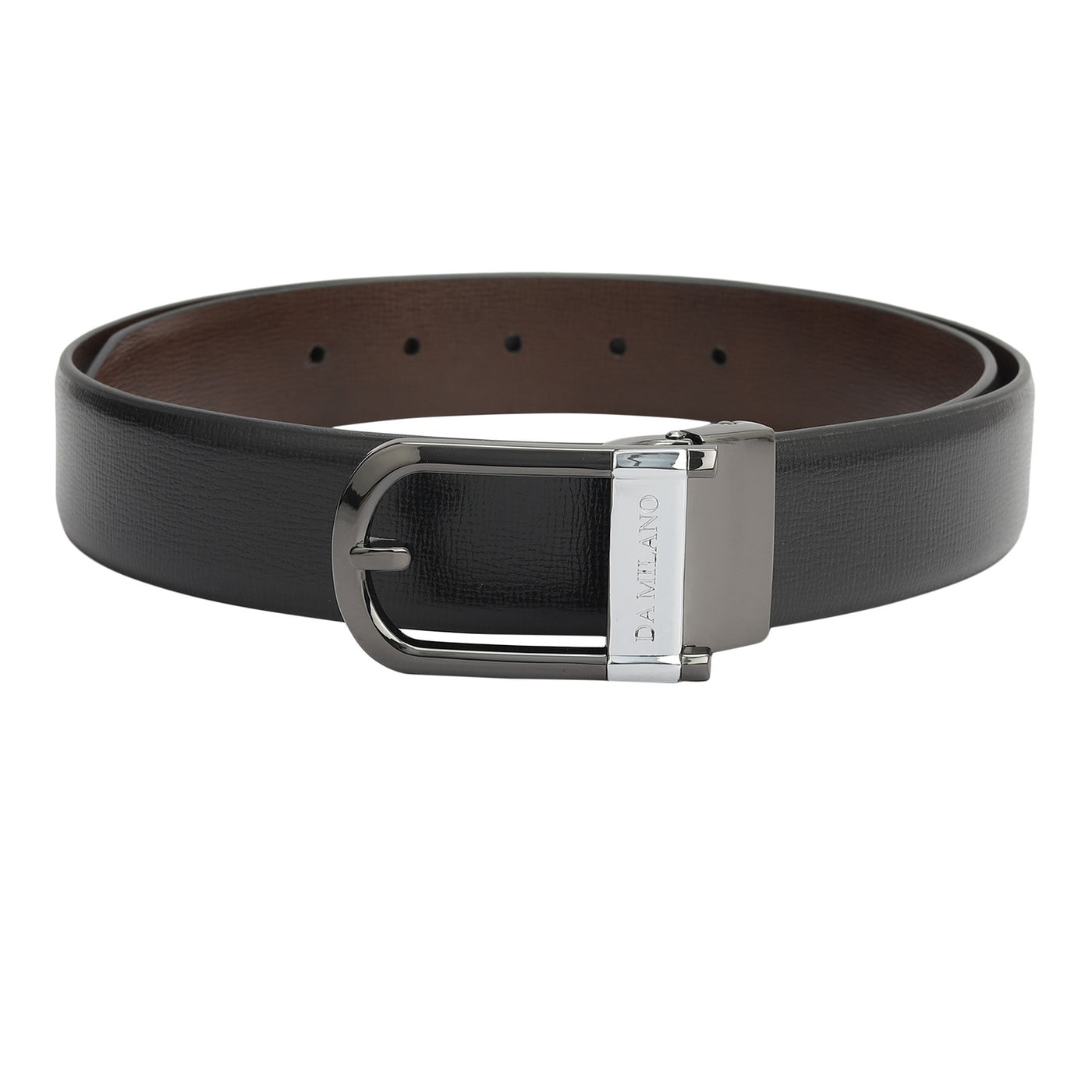 Formal Matrix Leather Mens Belt - Black & Brown