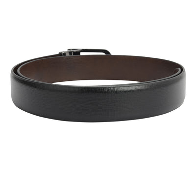 Formal Matrix Leather Mens Belt - Black & Brown