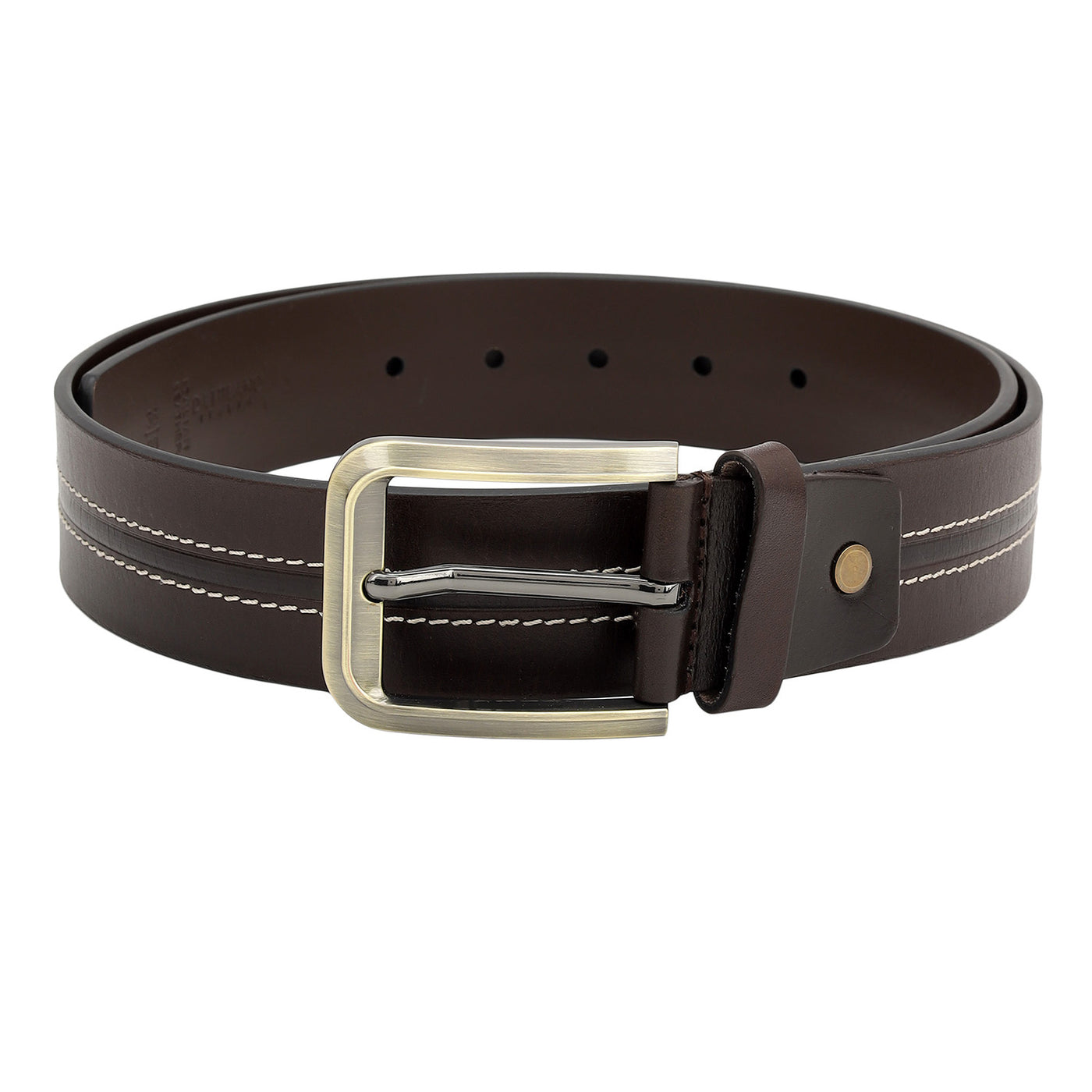 Formal Plain Leather Mens Belt - Brown