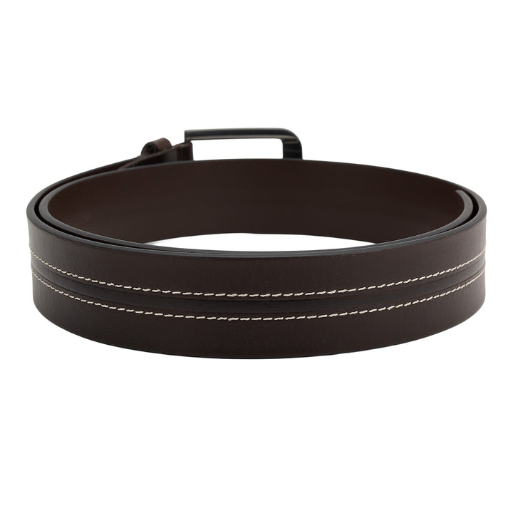 Formal Plain Leather Mens Belt - Brown