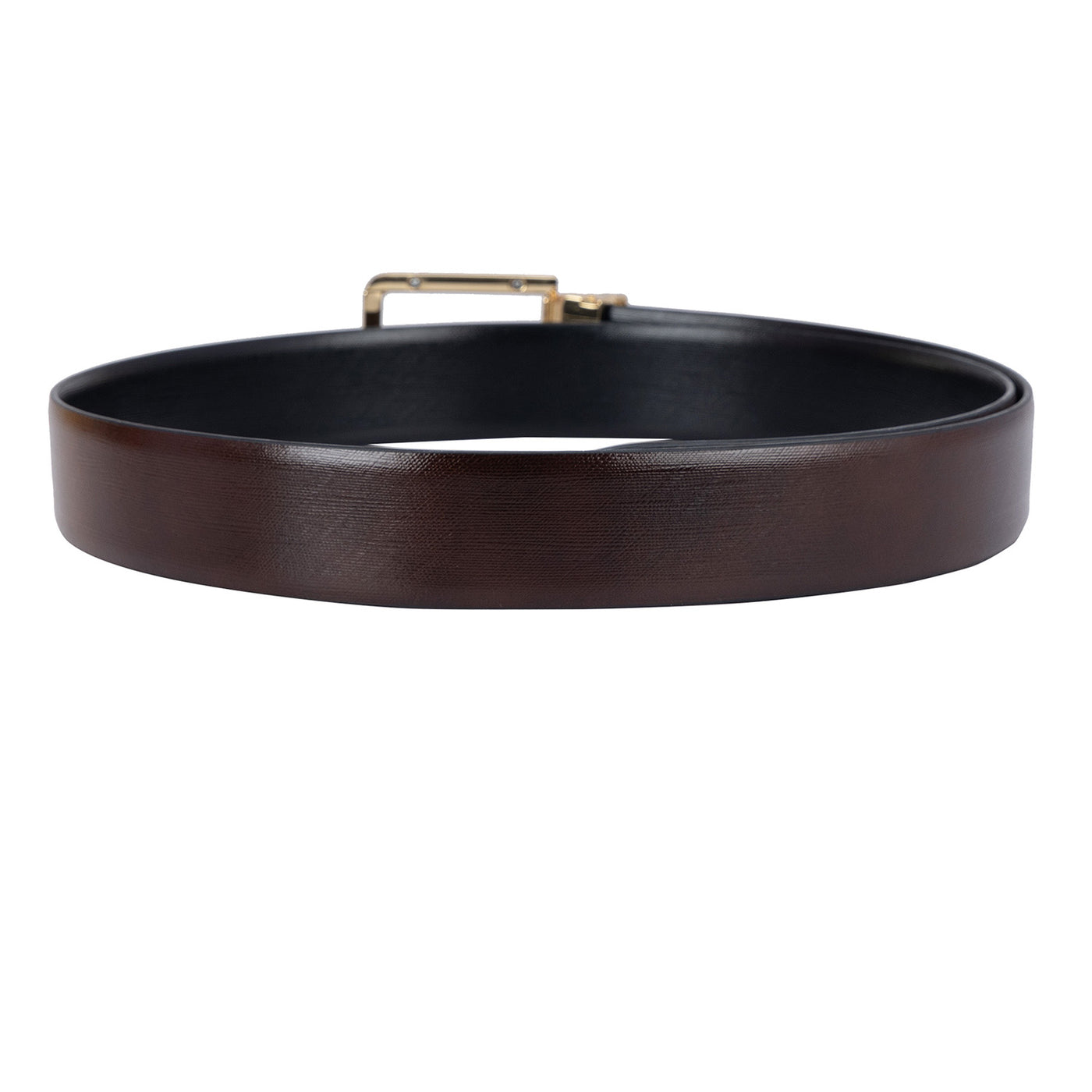 Formal Aztec Leather Mens Belt - Brown & Black