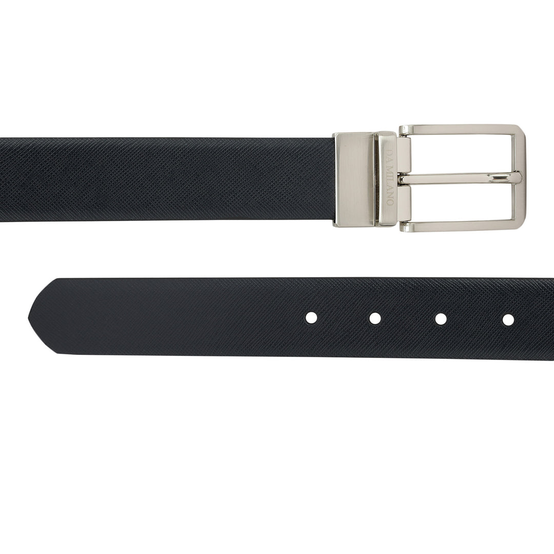 Formal Saffiano Leather Mens Belt - Navy & Black
