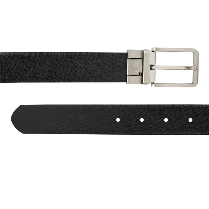 Formal Saffiano Leather Mens Belt - Navy & Black