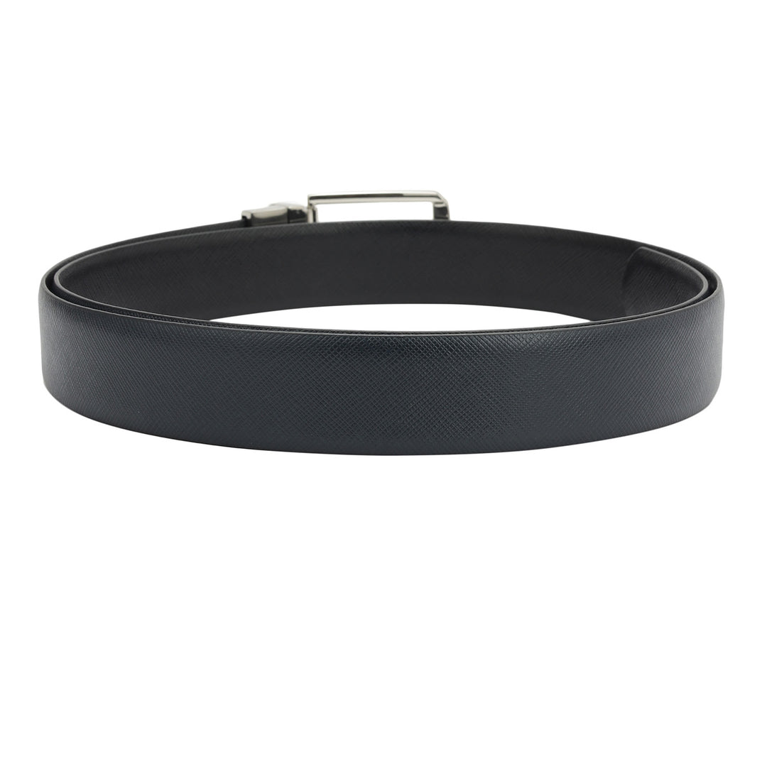 Formal Saffiano Leather Mens Belt - Navy & Black