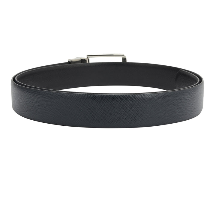 Formal Saffiano Leather Mens Belt - Navy & Black