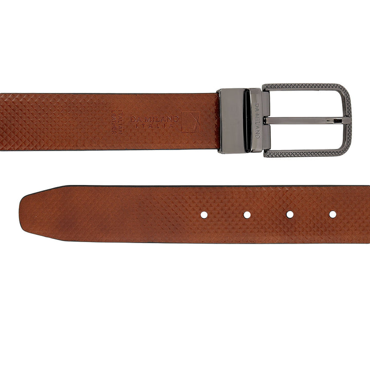 Formal Mat-Emboss Leather Mens Belt-Black