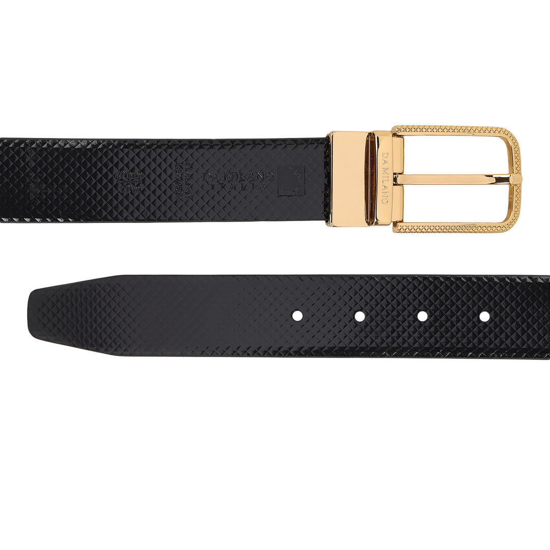 Formal Mat-Emboss Leather Mens Belt-Brown