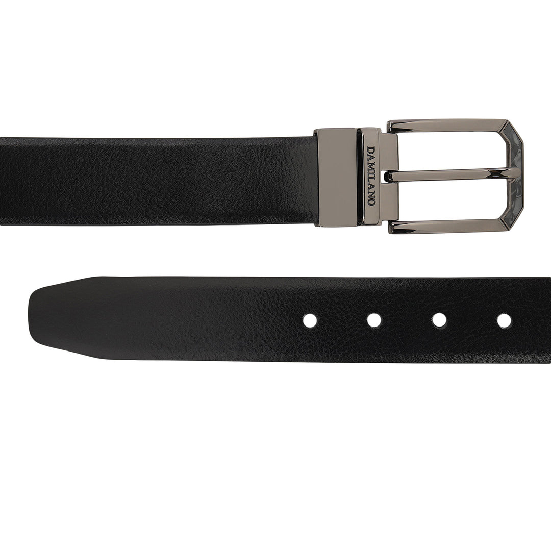 Formal Pebble Leather Men's Belt-Black & Brown