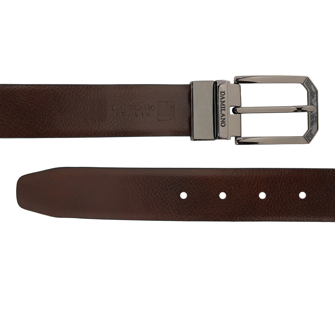 Formal Pebble Leather Men's Belt-Black & Brown