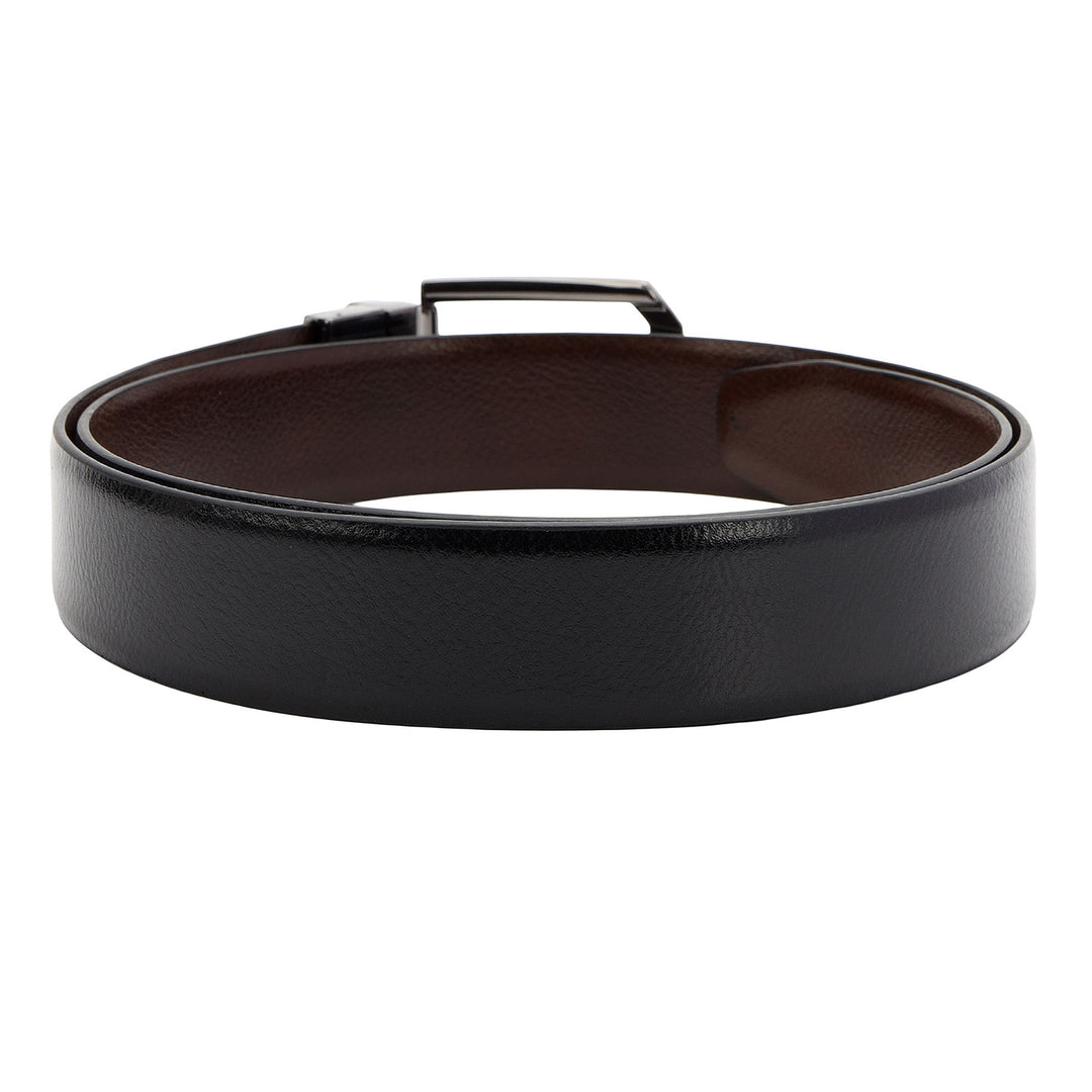 Formal Pebble Leather Men's Belt-Black & Brown