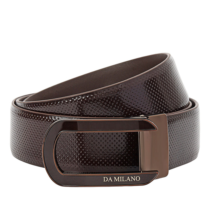 Formal Punch Leather Mens Belt-Brown