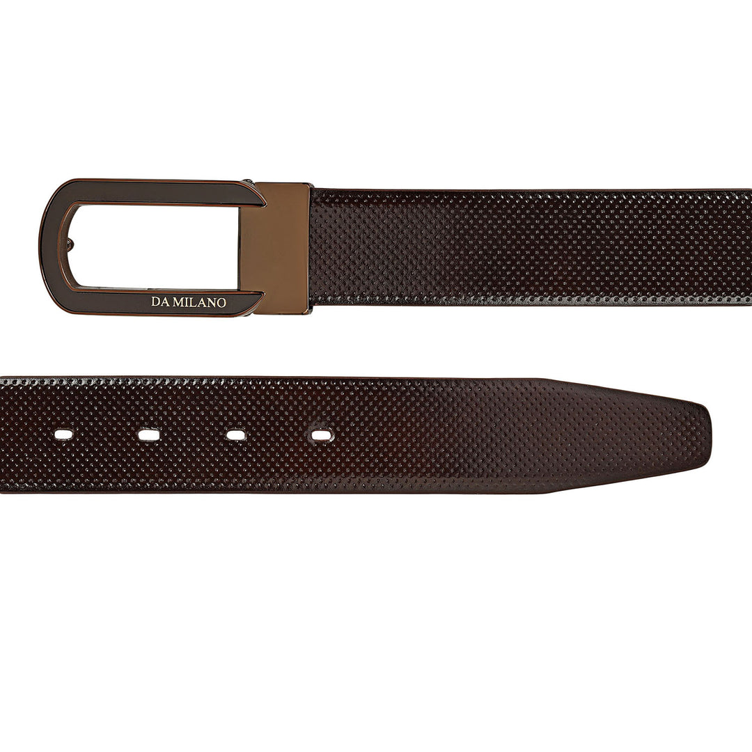 Formal Punch Leather Mens Belt-Brown