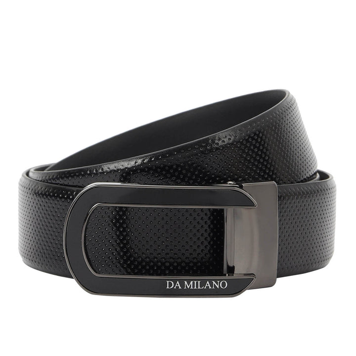 Formal Punch Leather Mens Belt-Black