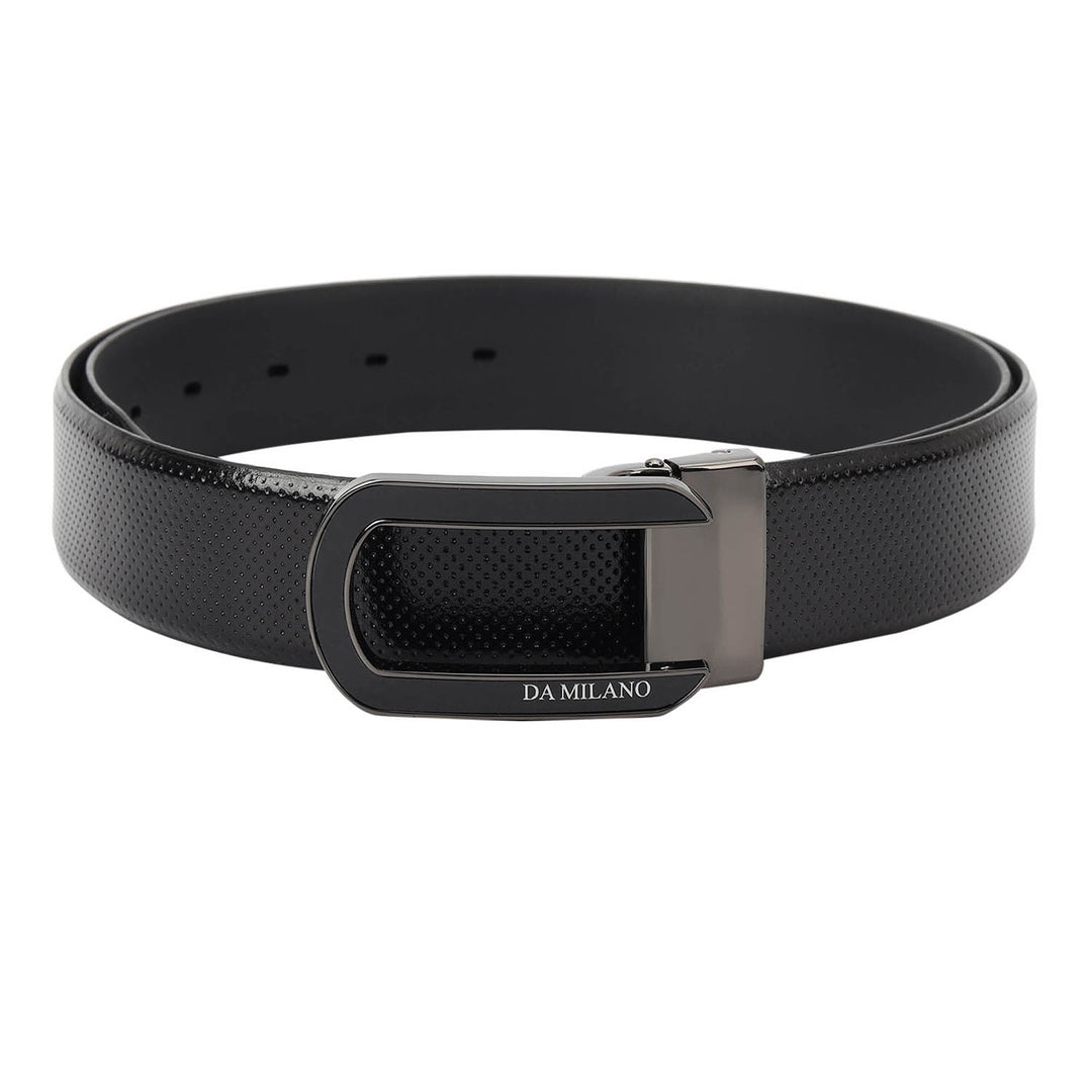 Formal Punch Leather Mens Belt-Black