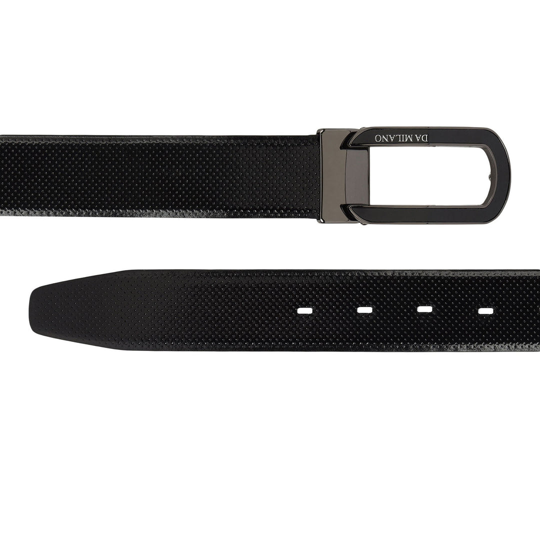 Formal Punch Leather Mens Belt-Black