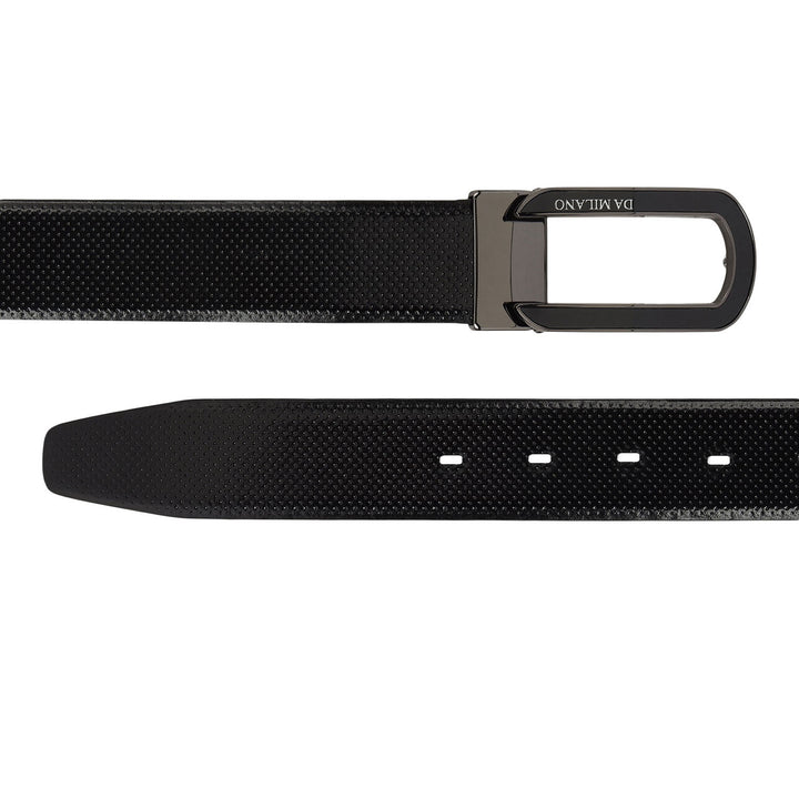 Formal Punch Leather Mens Belt-Black