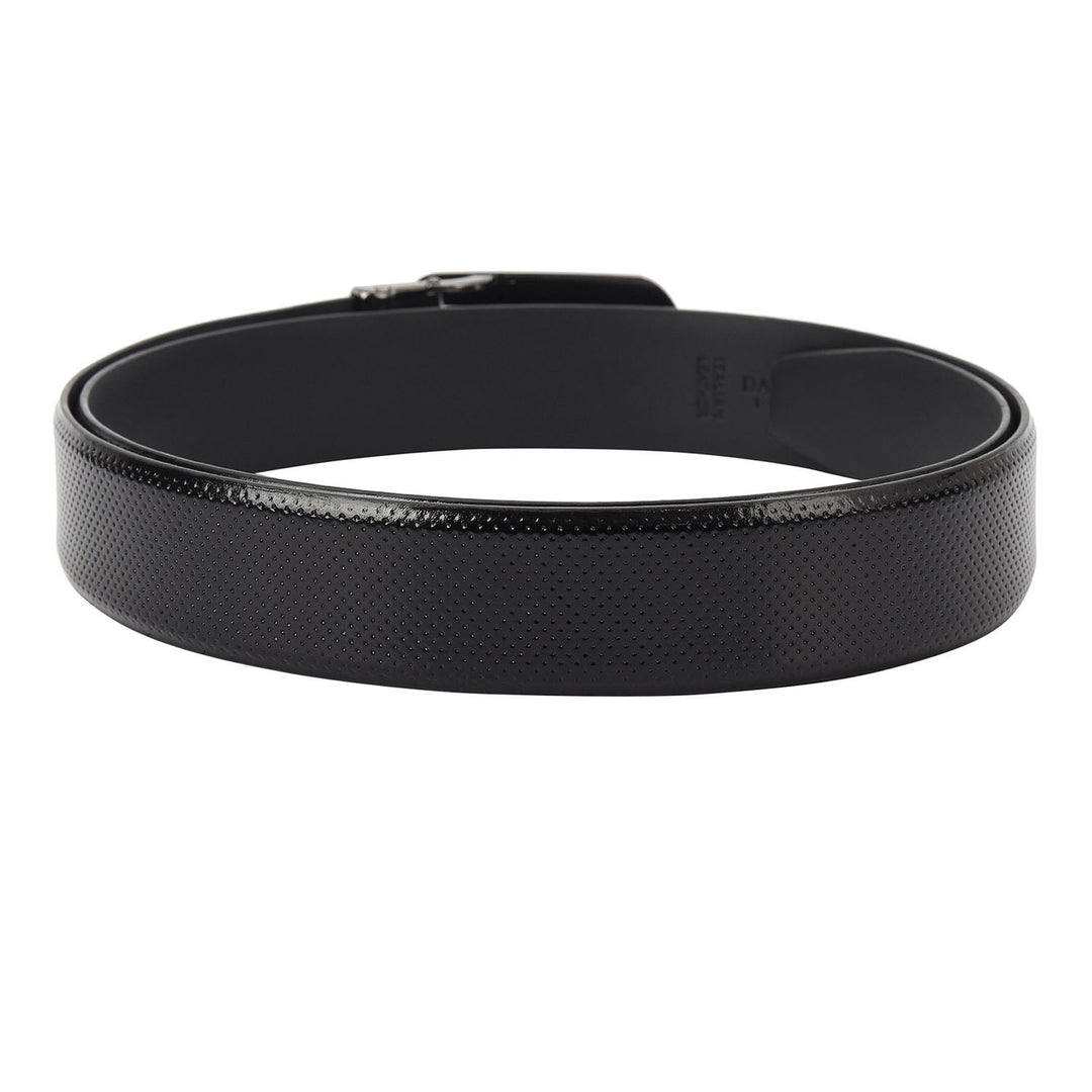 Formal Punch Leather Mens Belt-Black