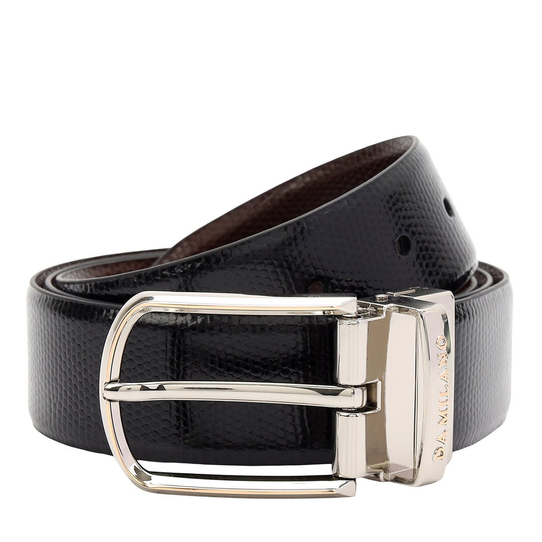 Formal Saffiano Leather Men's Belt- Brown & Black