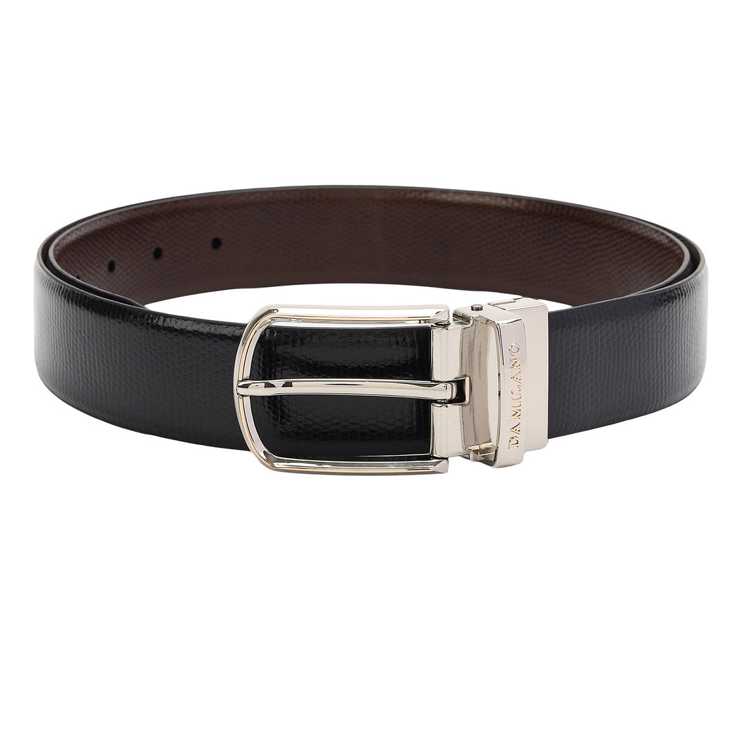 Formal Saffiano Leather Men's Belt- Brown & Black