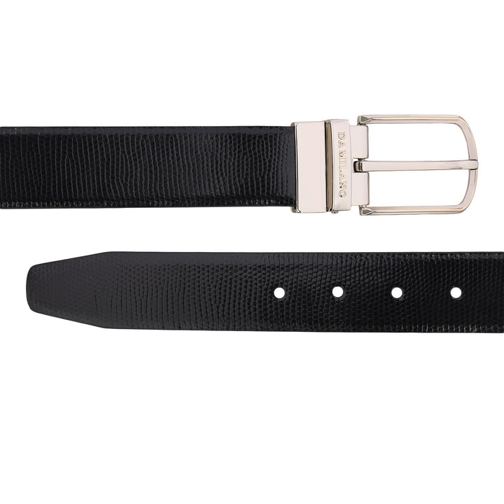Formal Saffiano Leather Men's Belt- Brown & Black