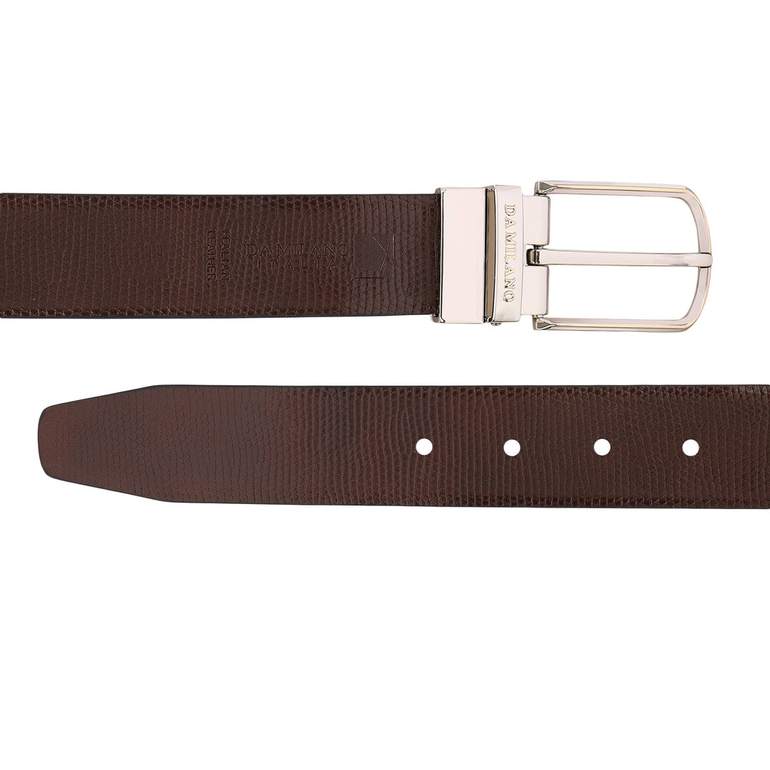 Formal Saffiano Leather Men's Belt- Brown & Black