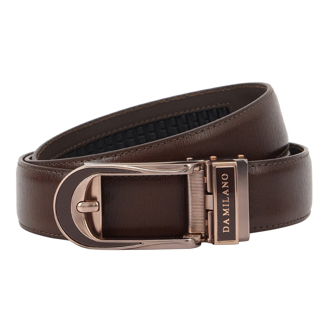 Formal Aztec Leather Mens Belt-Brown