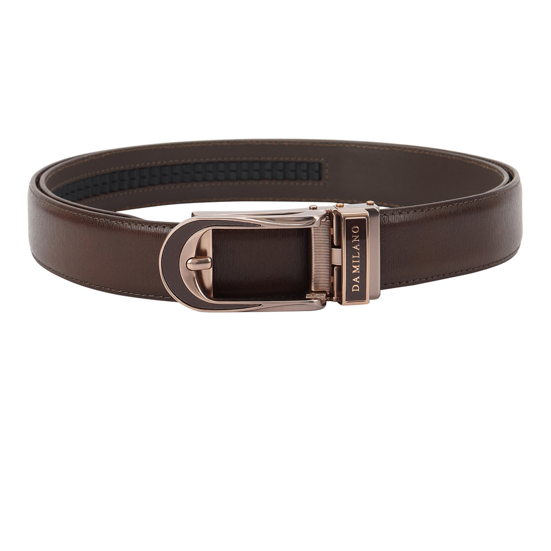 Formal Aztec Leather Mens Belt-Brown