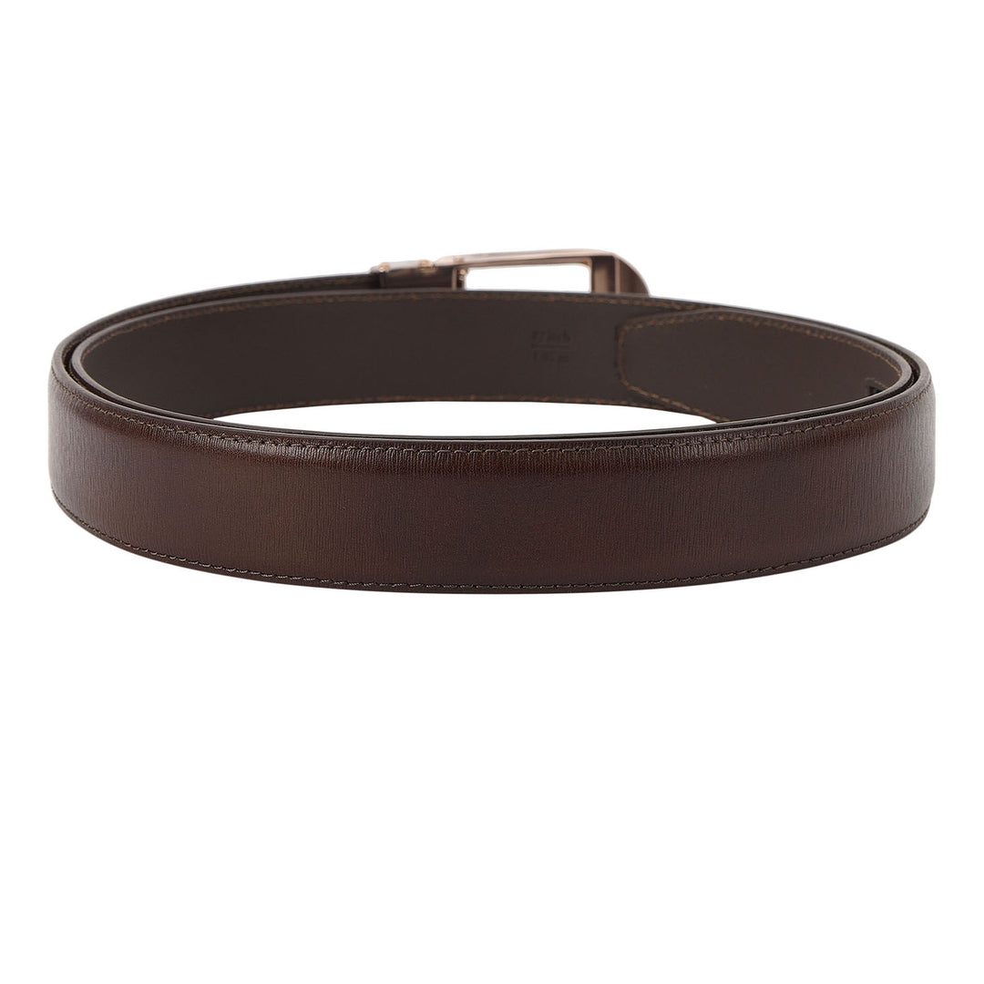 Formal Aztec Leather Mens Belt-Brown