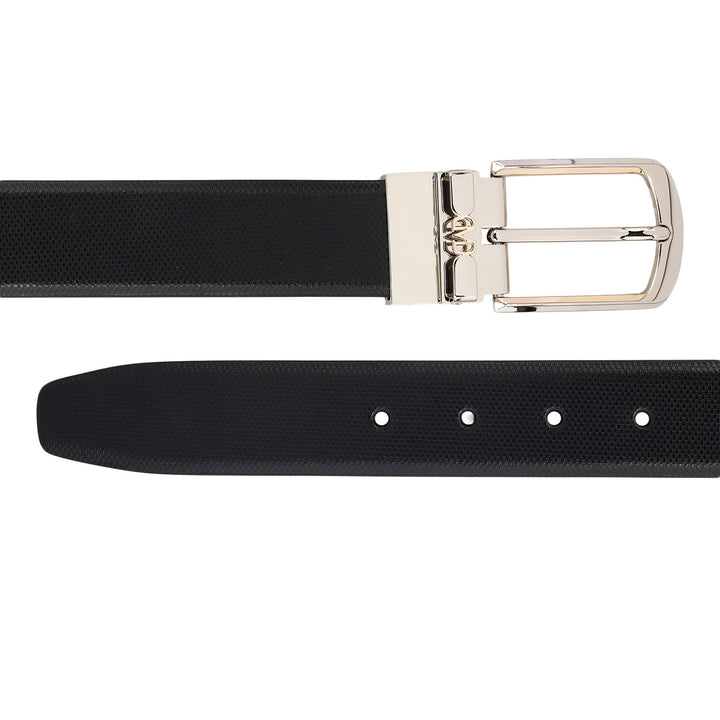 Formal Embossed Leather Mens Belt-Black & Brown