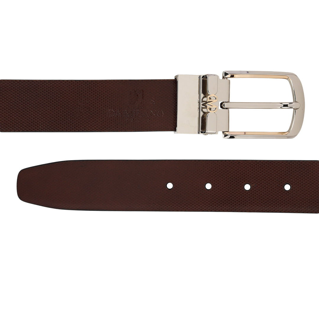 Formal Embossed Leather Mens Belt-Black & Brown