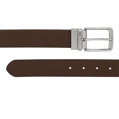 Casual Saffiano Leather Reversible Mens Belt - Black & Brown