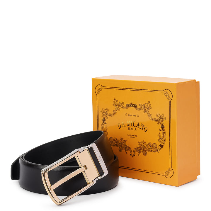 Formal Plain Leather Mens Belt - Black
