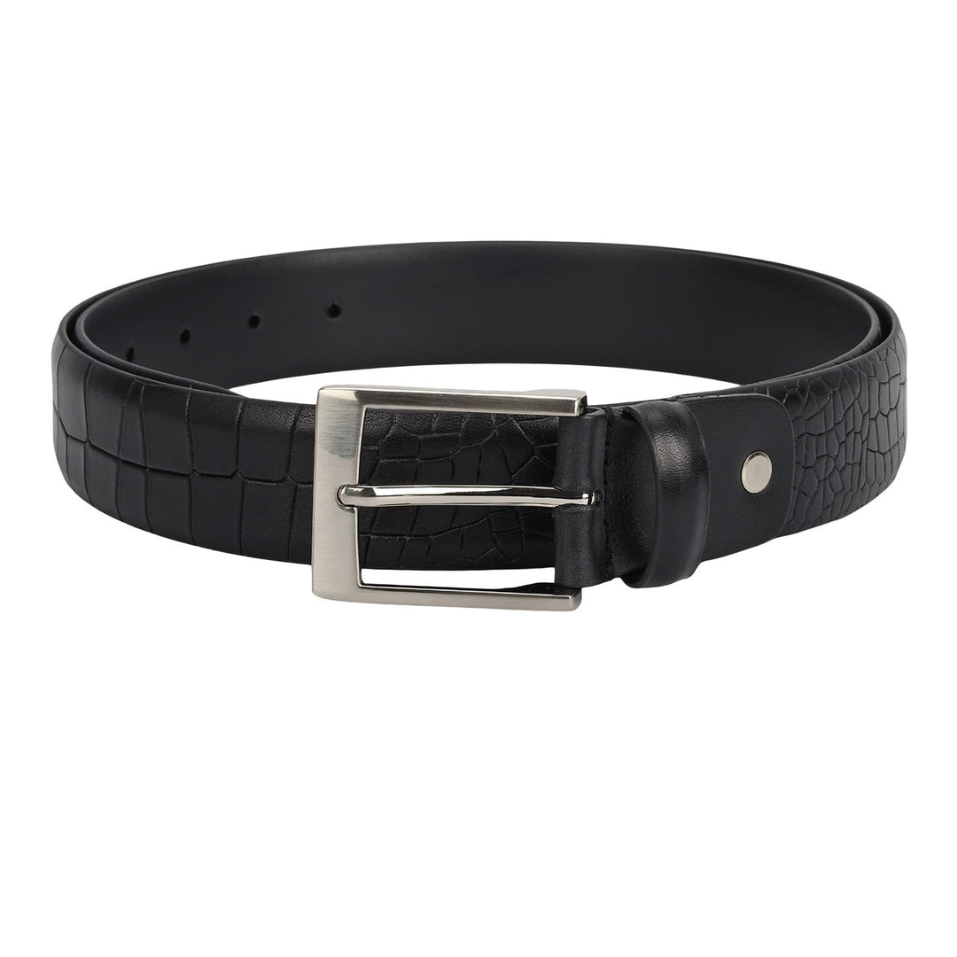 Formal Croco Leather Mens Belt-Black