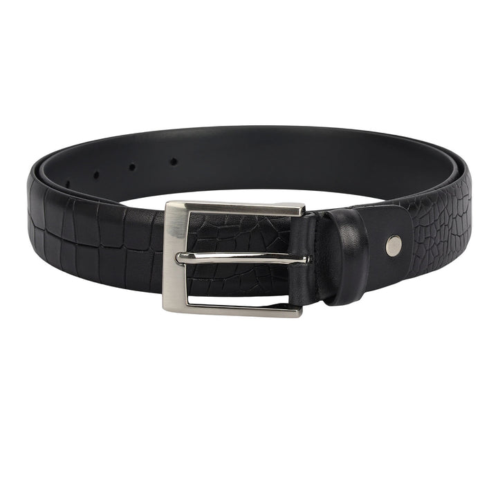 Formal Croco Leather Mens Belt-Black